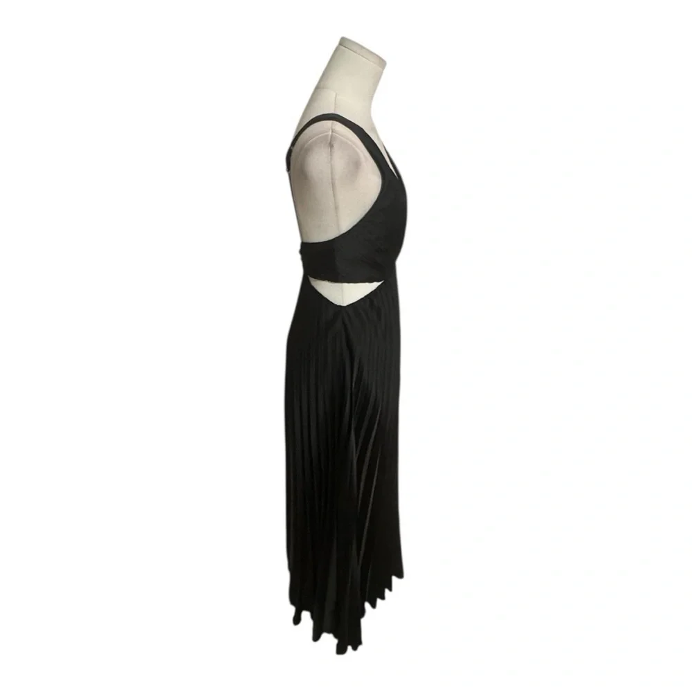Abercrombie & Fitch Giselle Cutout Pleated Midi Dress Black XS Cocktail Party - Picture 7 of 9